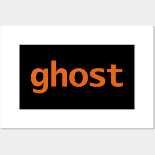 Ghost Halloween Typography Orange Text Posters and Art